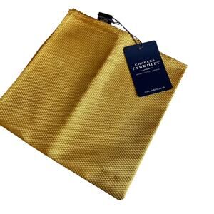 Charles Tyrwhitt Silk Pocket Square Textured Gold